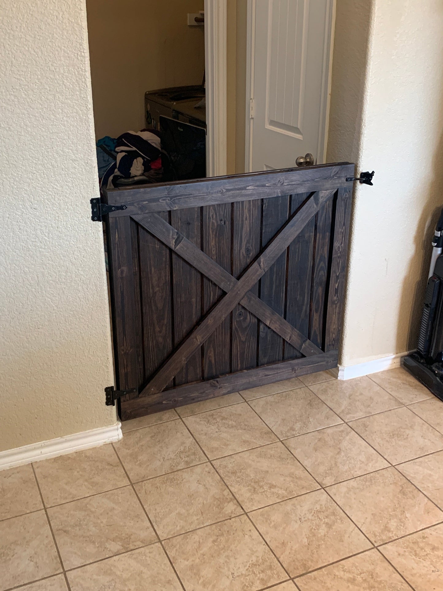 X-Brace Wooden Gate with Rustic Finish