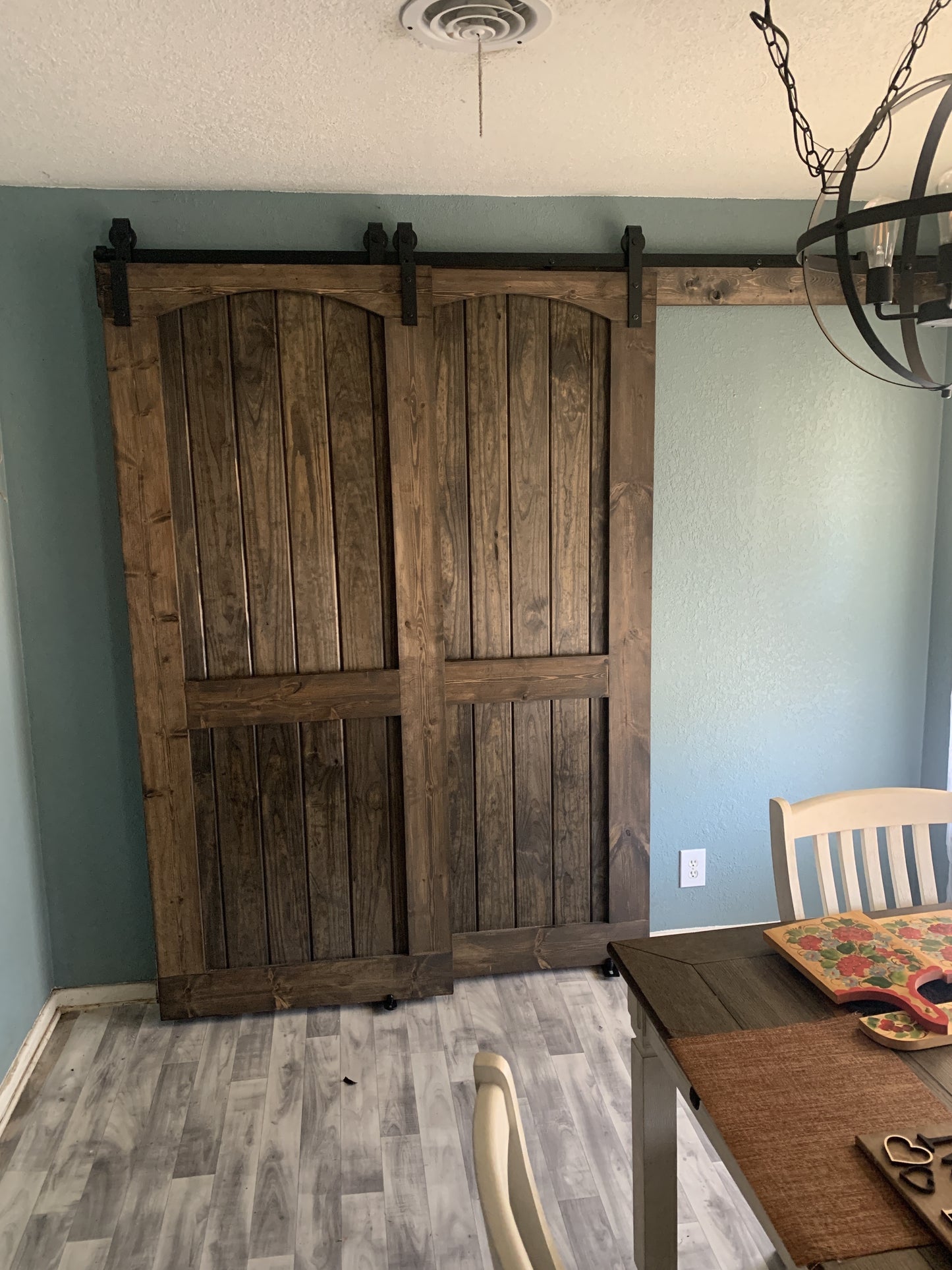 Rustic Double Barn Door with Arched Top