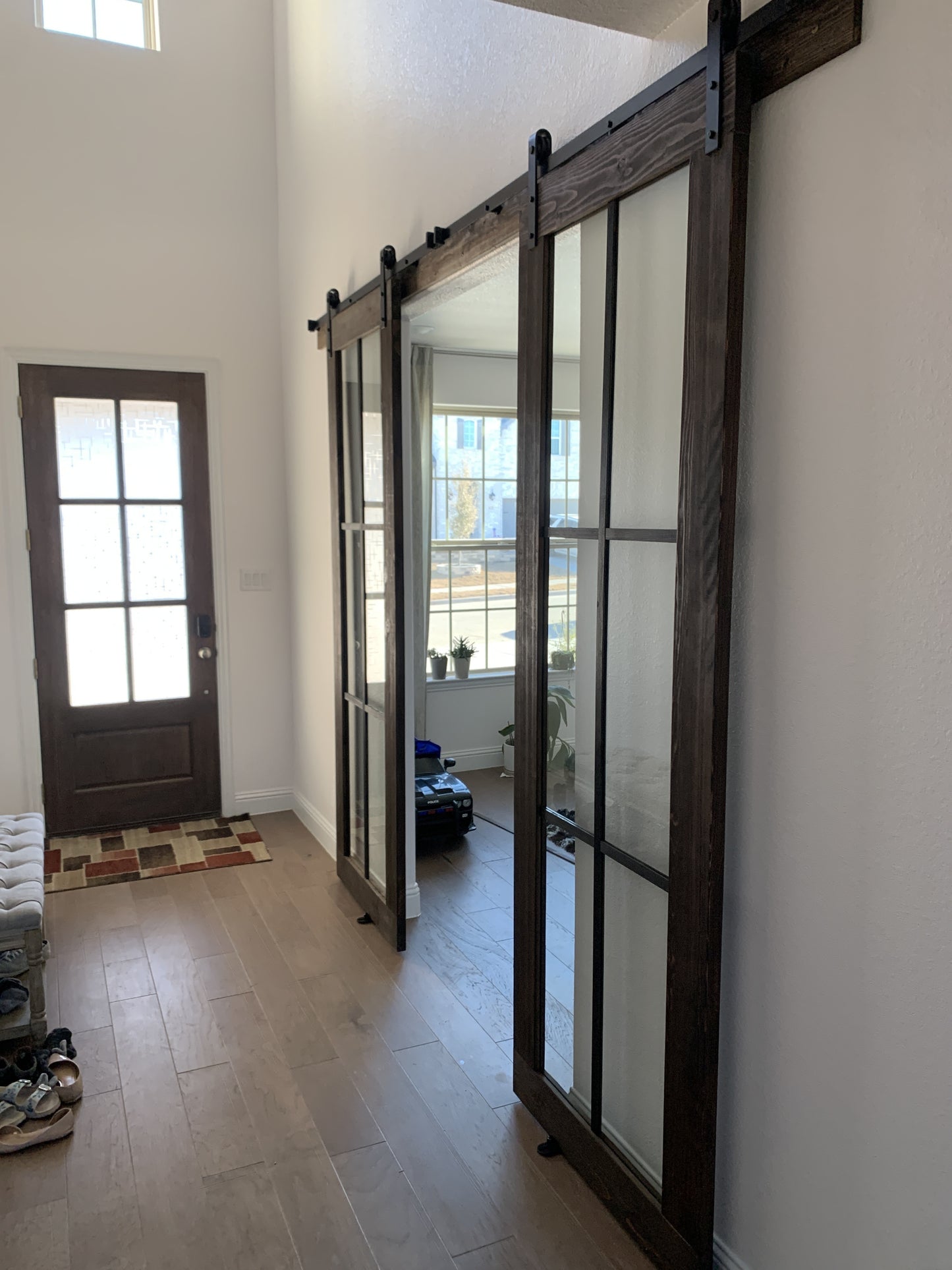 Sliding Barn Door with Glass Panels