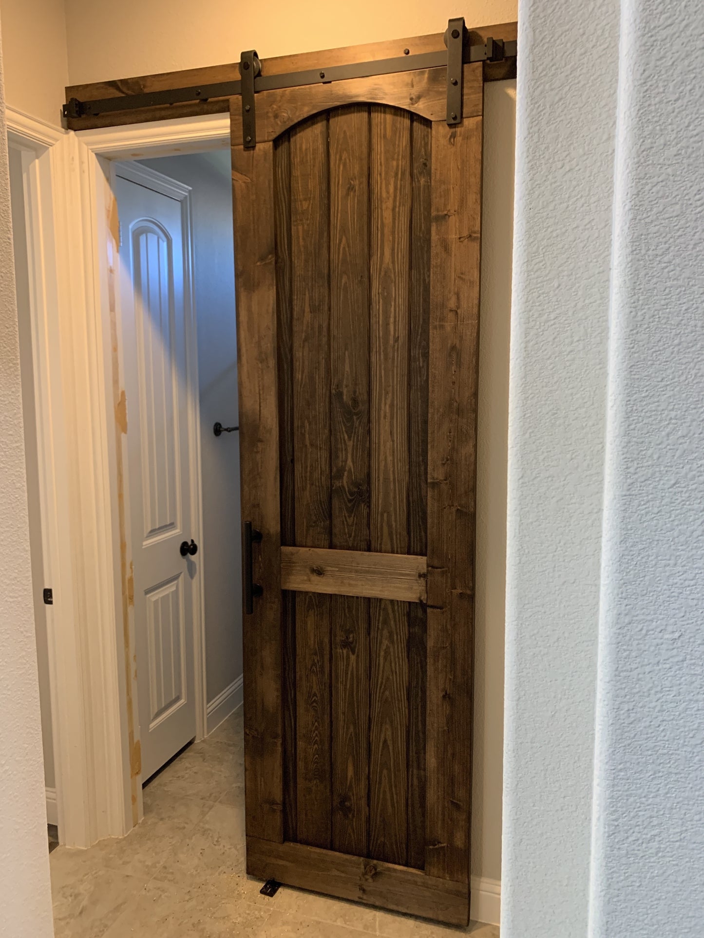 Rustic Sliding Barn Door with Arched Top