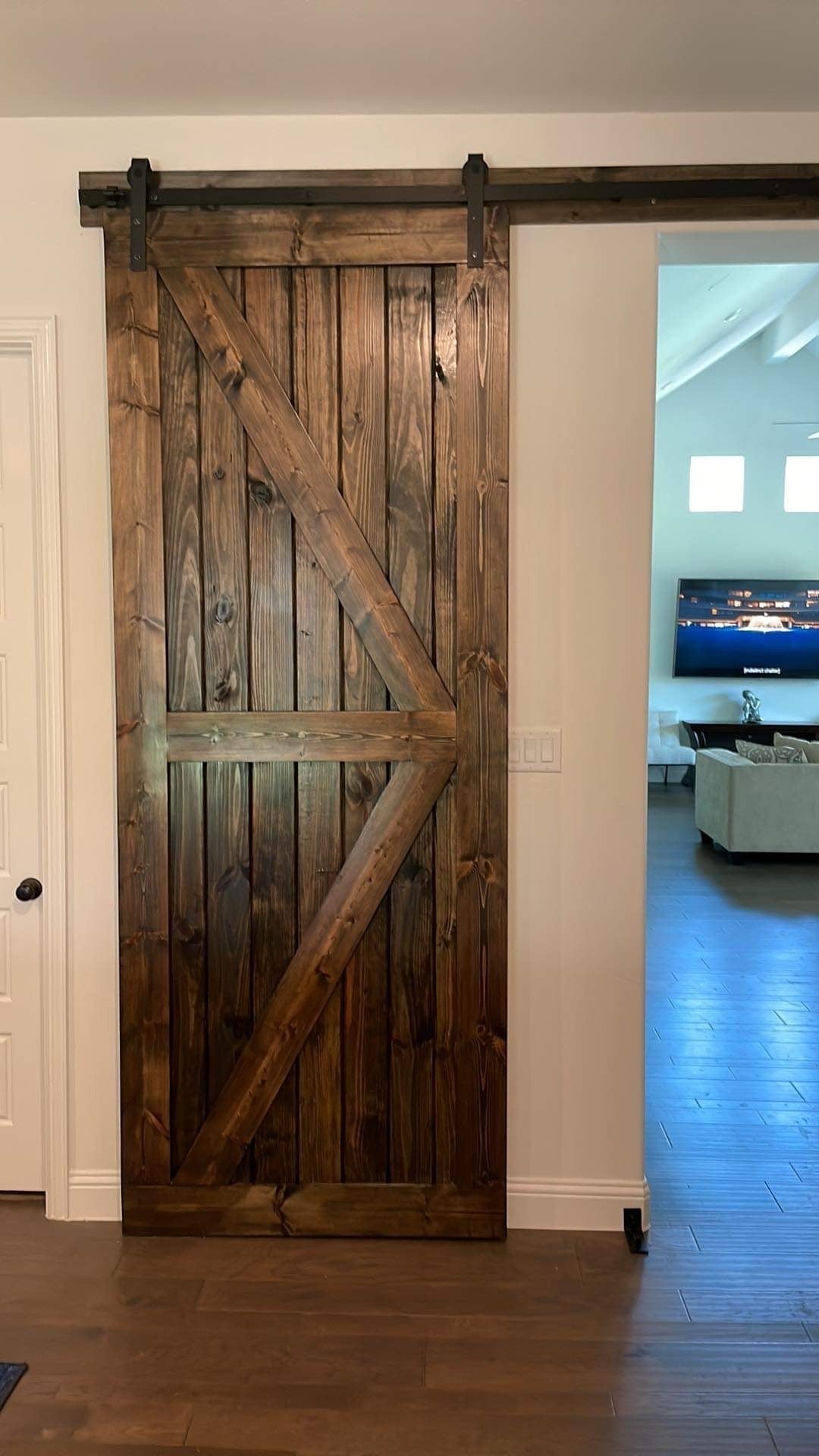 Rustic Z-Brace Barn Door with Steel Hardware