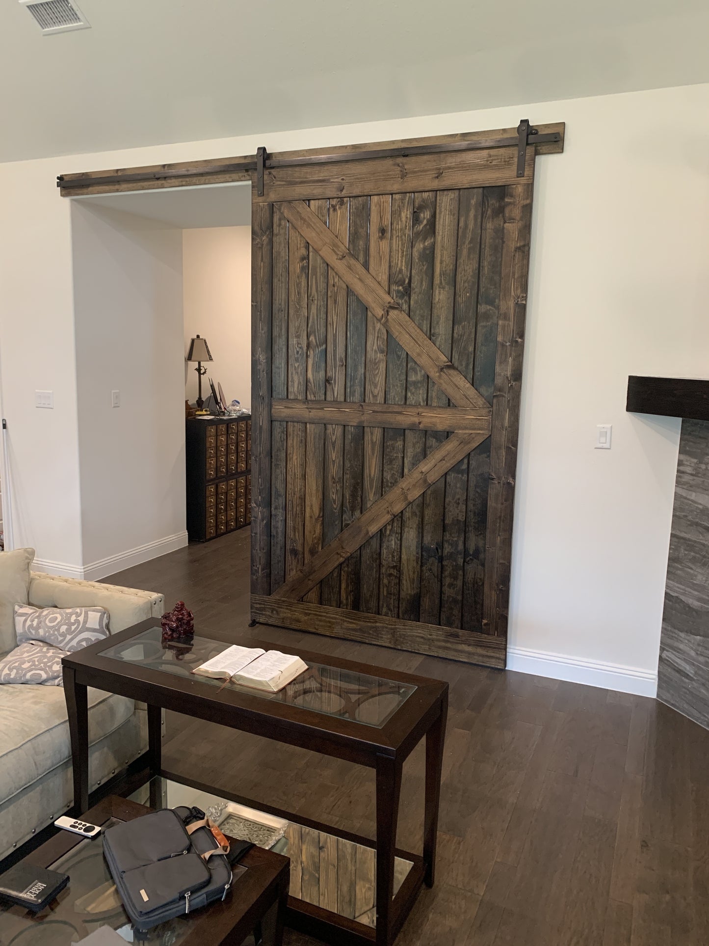 Rustic X-Brace Barn Door with Sliding Hardware