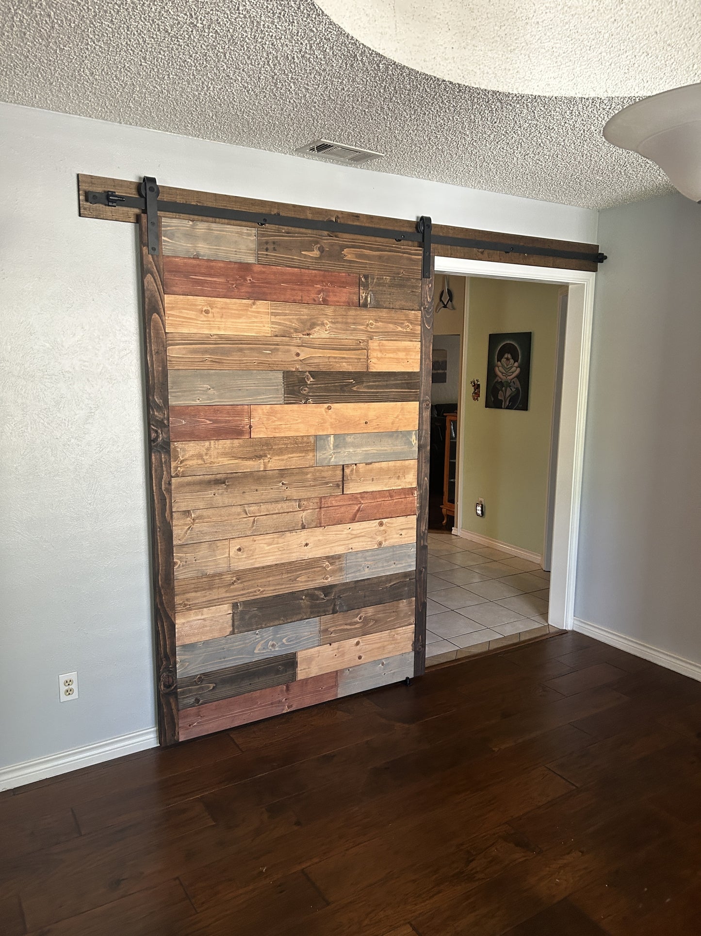 Horizontal Slat Barn Door with Rustic Finish