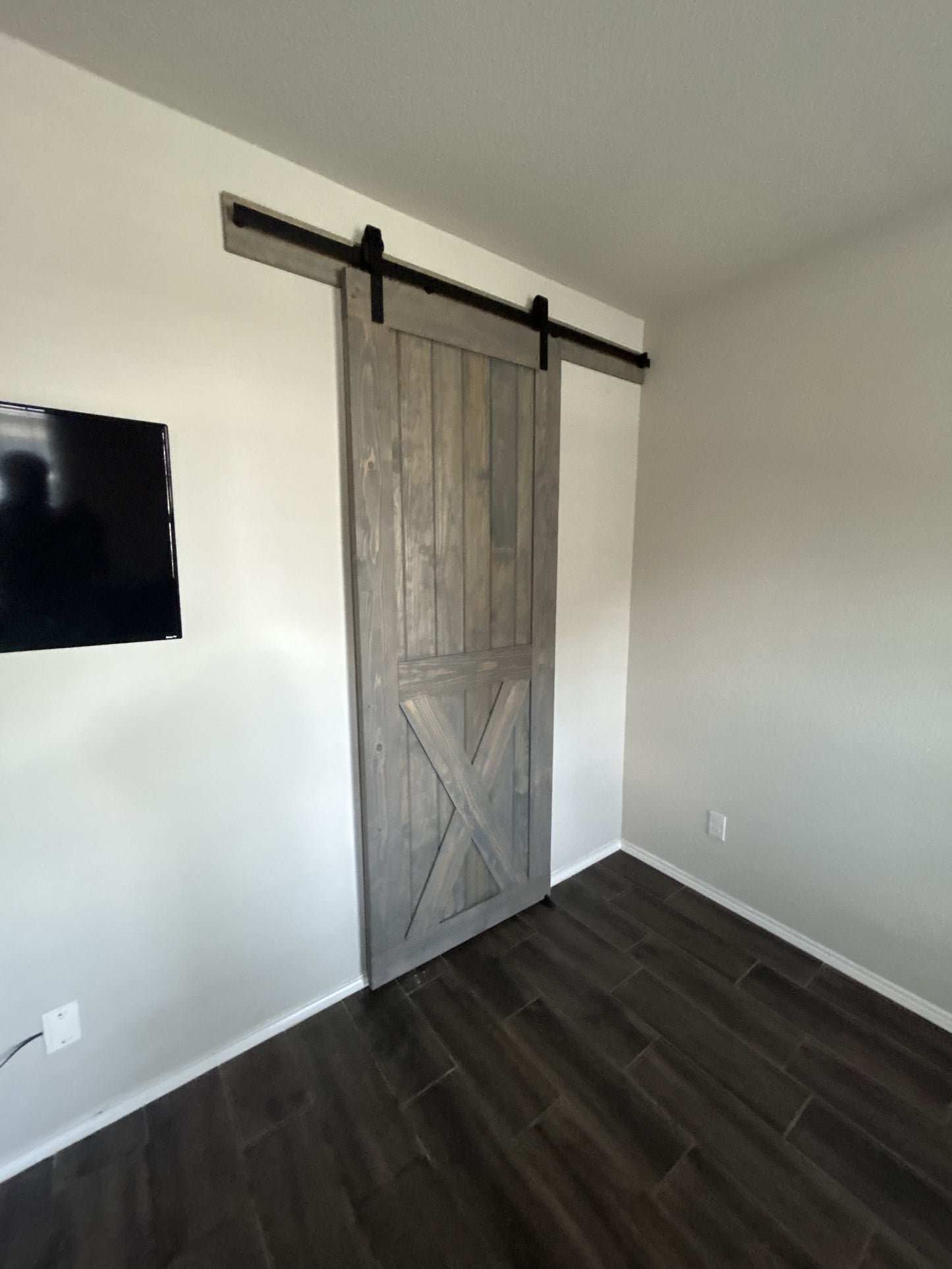 X-Brace Sliding Barn Door with Rustic Finish