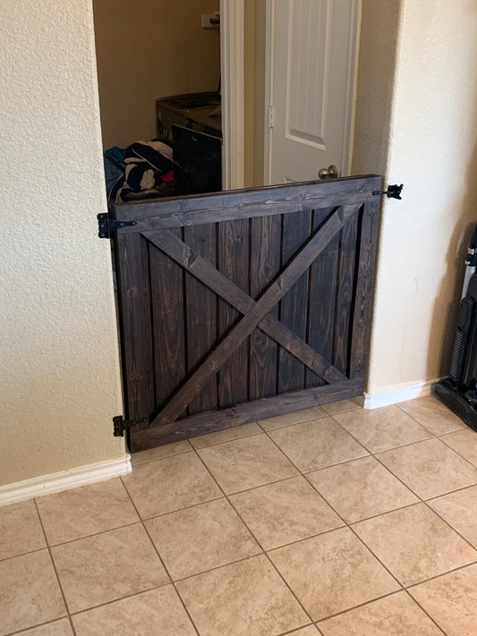 X-Brace Wooden Gate with Rustic Finish
