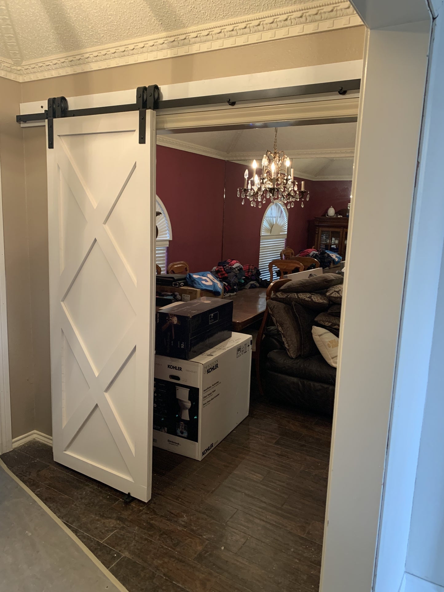 X-Brace Barn Door with Sliding Hardware