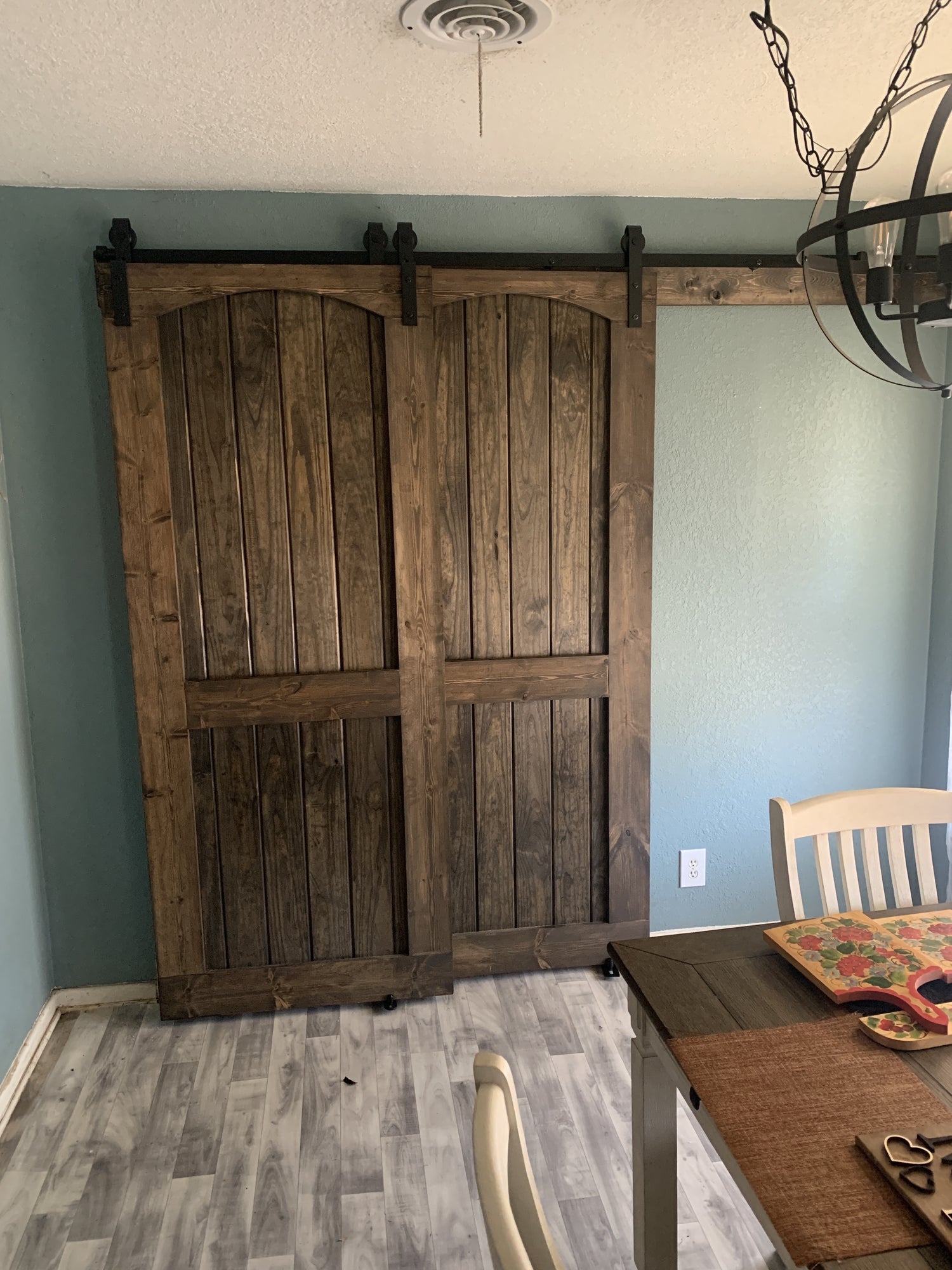 Rustic Double Barn Door with Arched Top