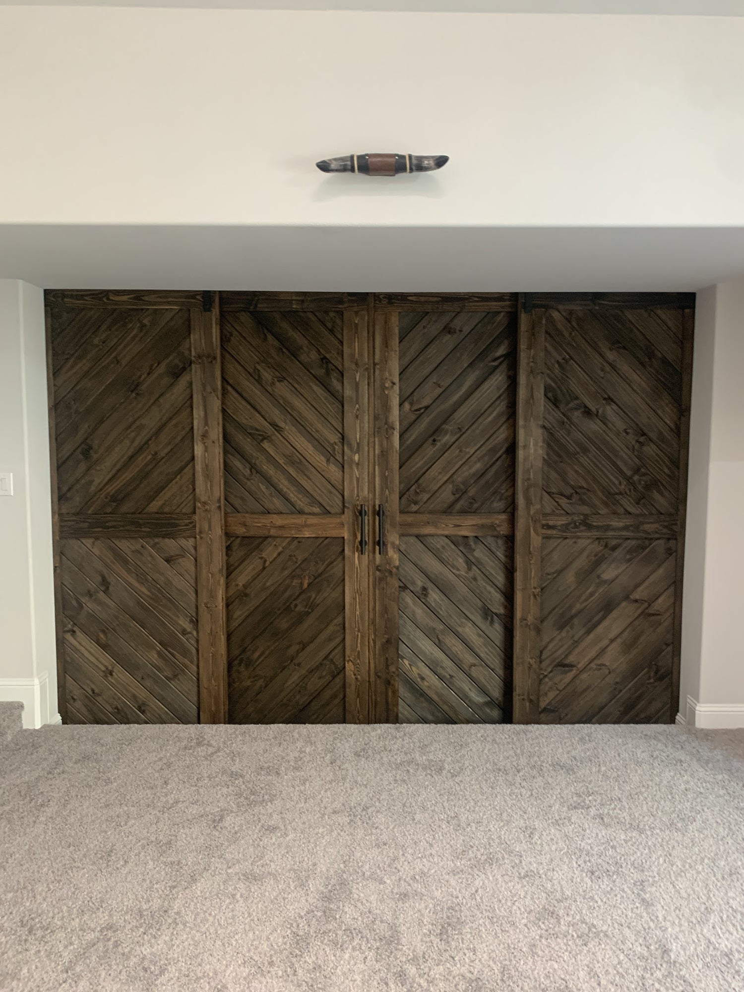 Chevron Panel Barn Door with Rustic Finish