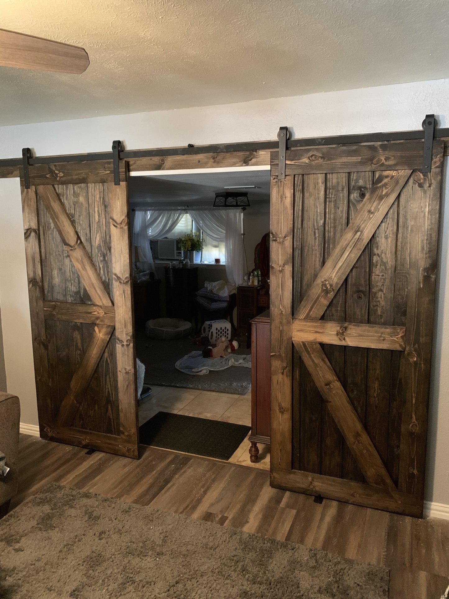 Rustic X-Brace Barn Door with Sliding Hardware