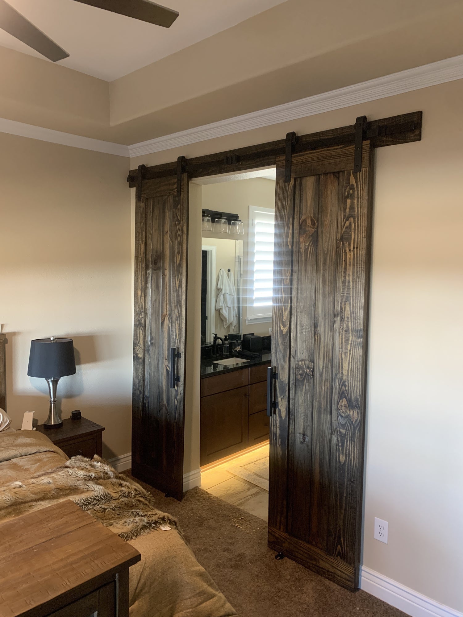 Rustic Sliding Barn Door with Metal Hardware