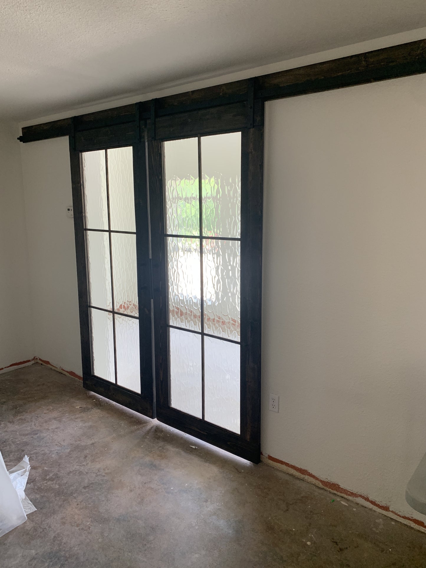 Sliding Barn Door with Textured Glass