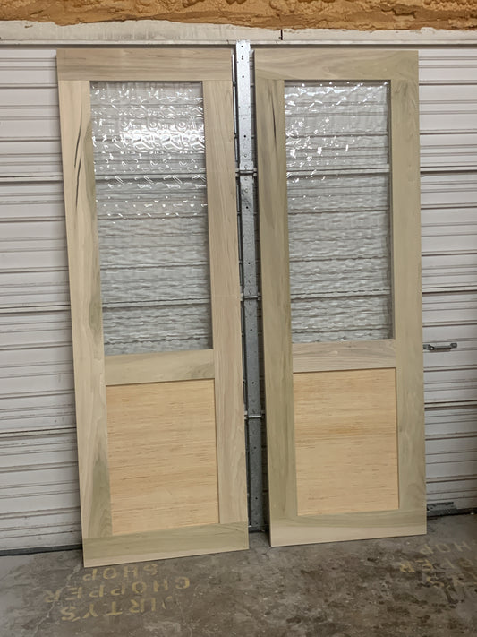 Modern Barn Doors with Textured Glass Panels