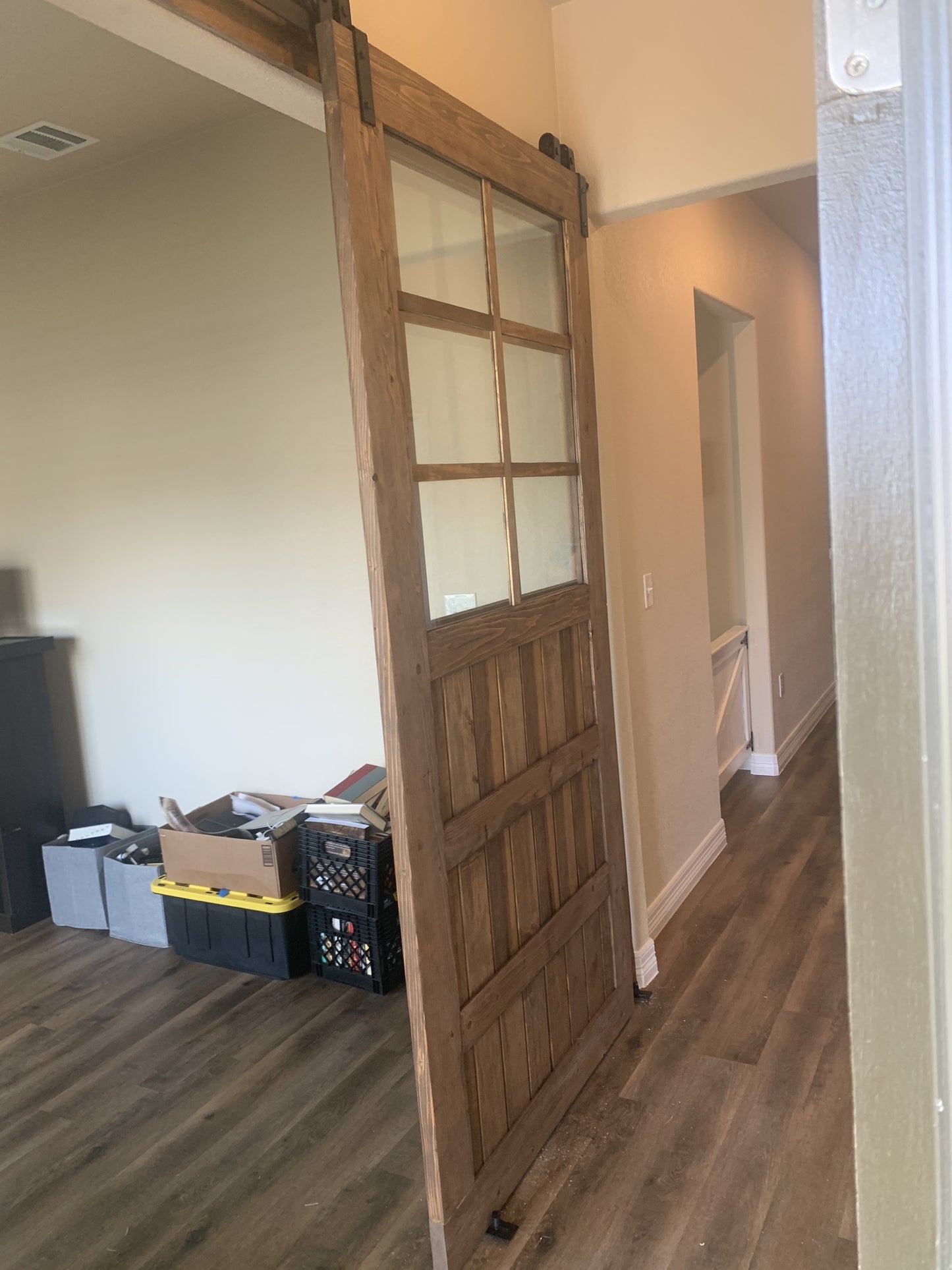 Rustic Barn Door with Glass Panels