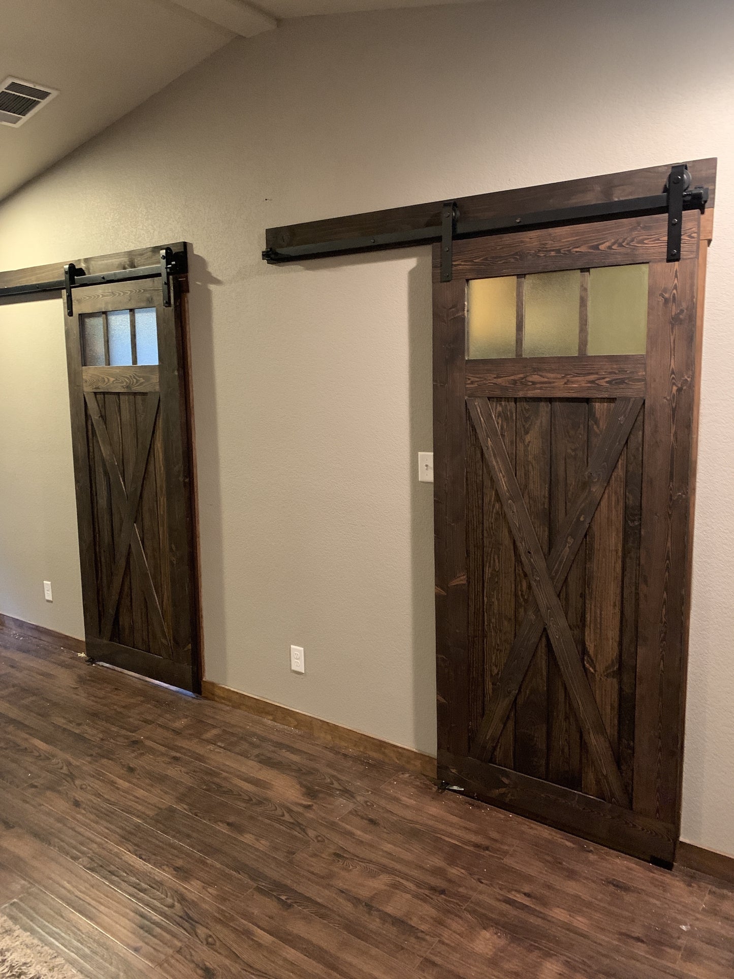 X-Brace Barn Door with Transom Windows