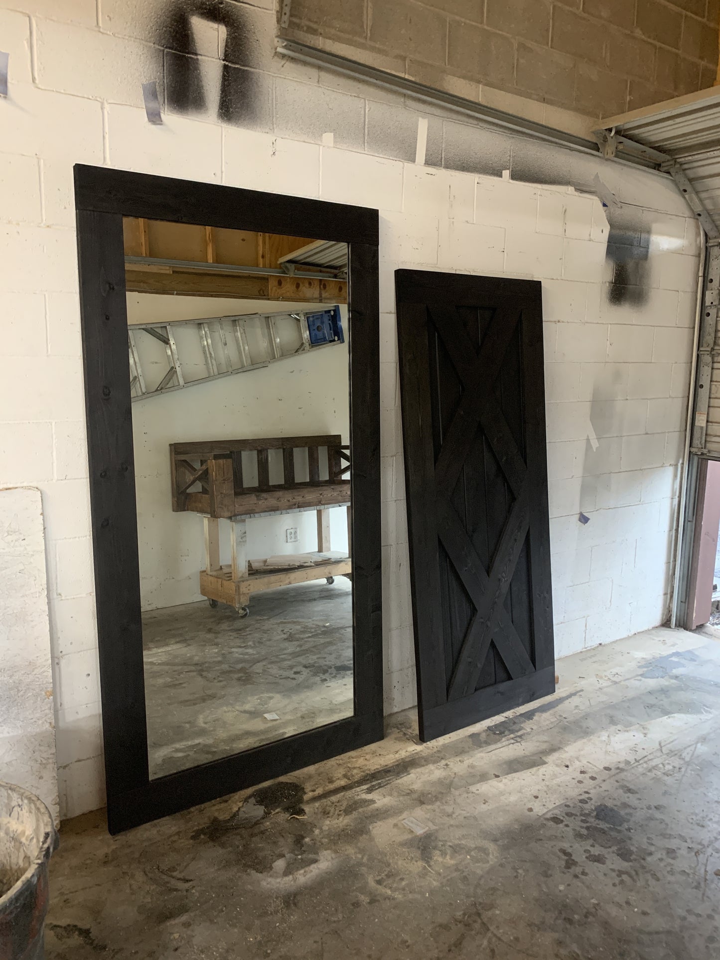Barn Door with X-brace Design and Matte Black Finish