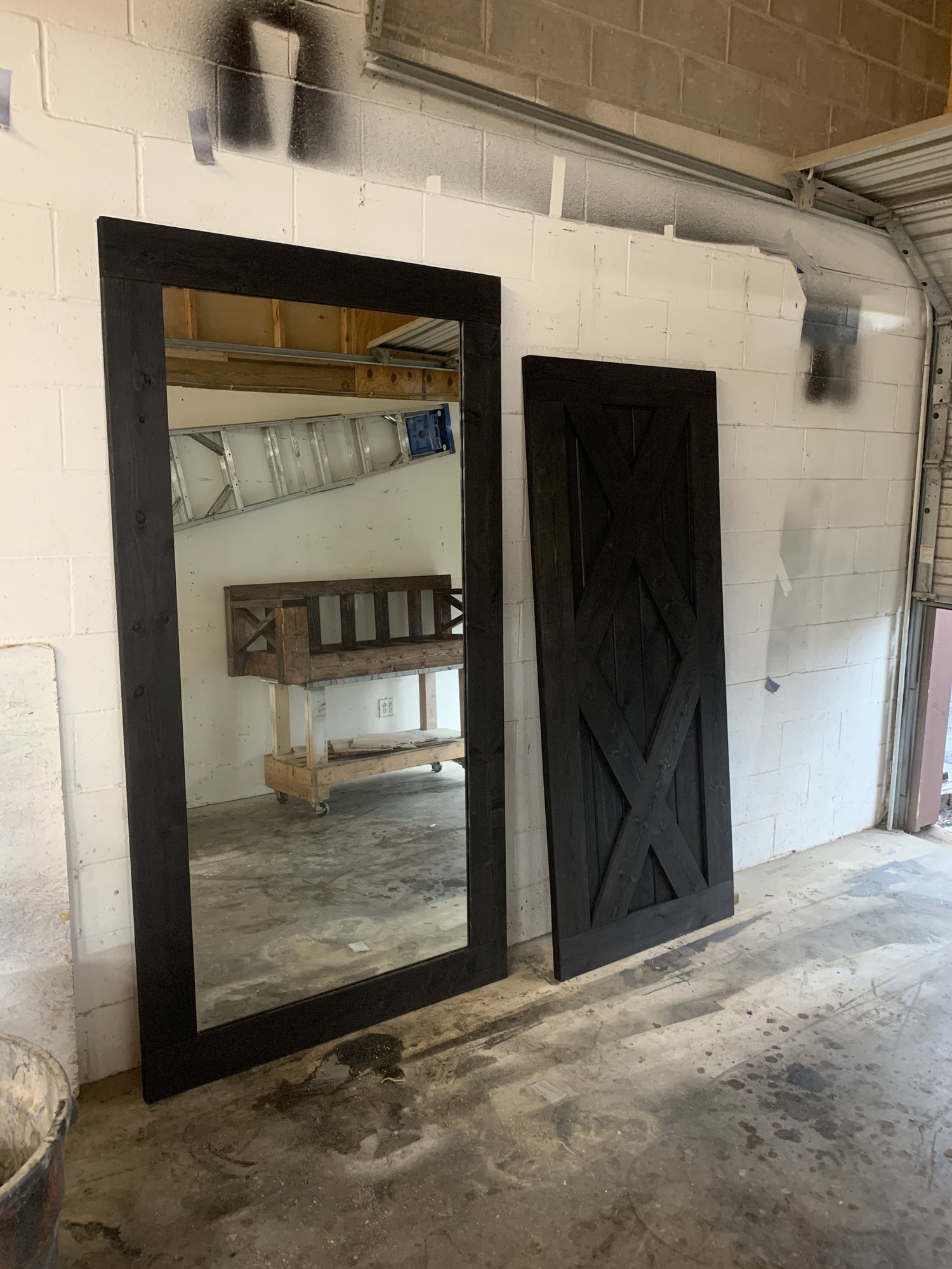 Barn Door with X-brace Design and Matte Black Finish