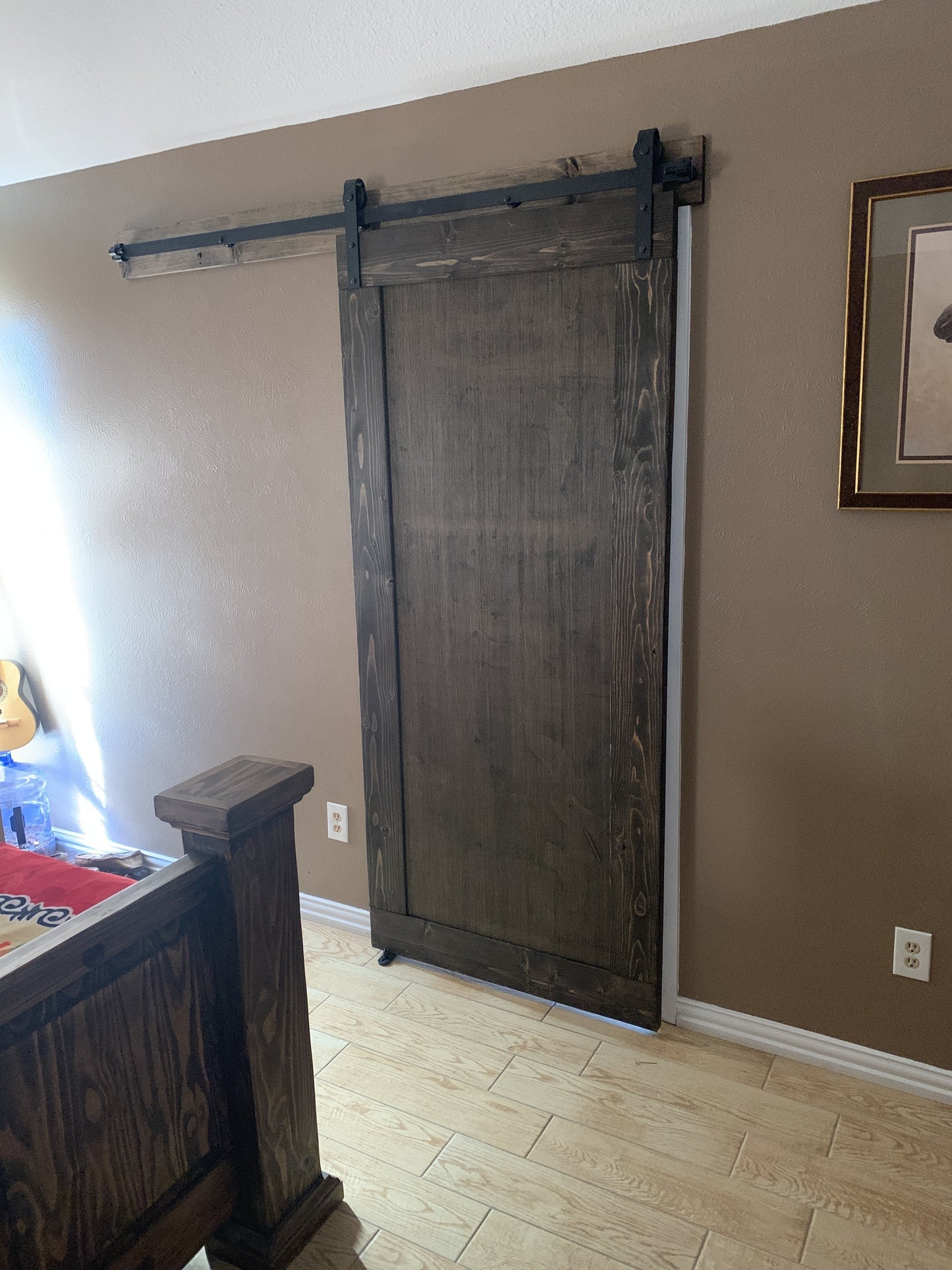 Flat Board Barn Door with Sliding Hardware