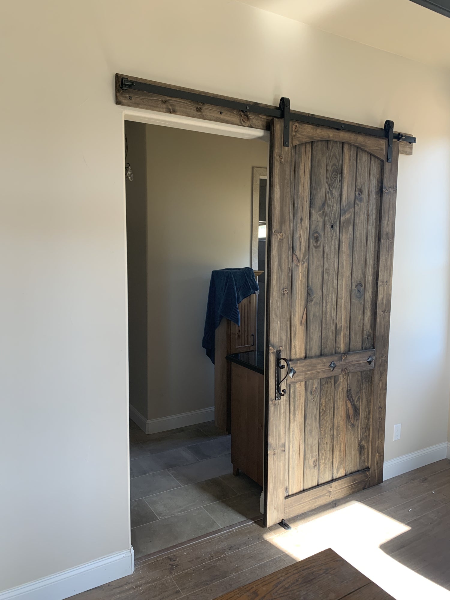Rustic Barn Door with Iron Hardware