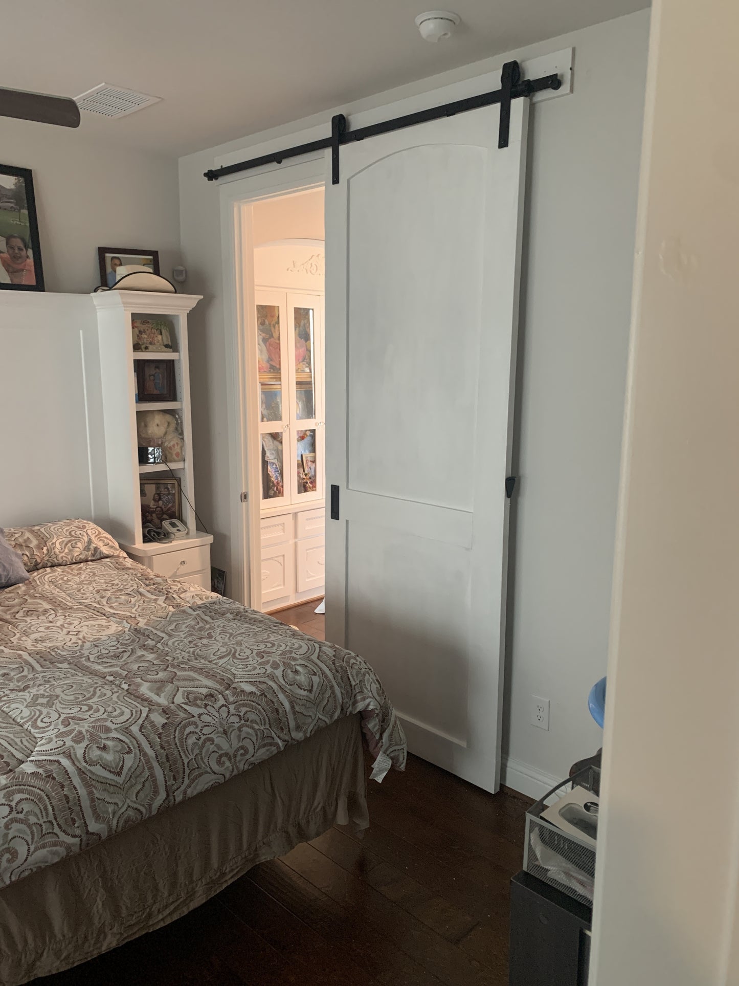 Flat Board Barn Door with Classic White Finish