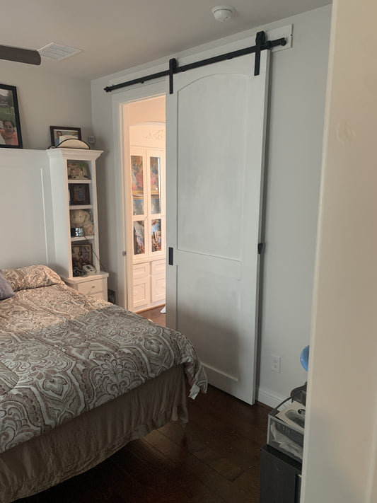 Flat Board Barn Door with Classic White Finish