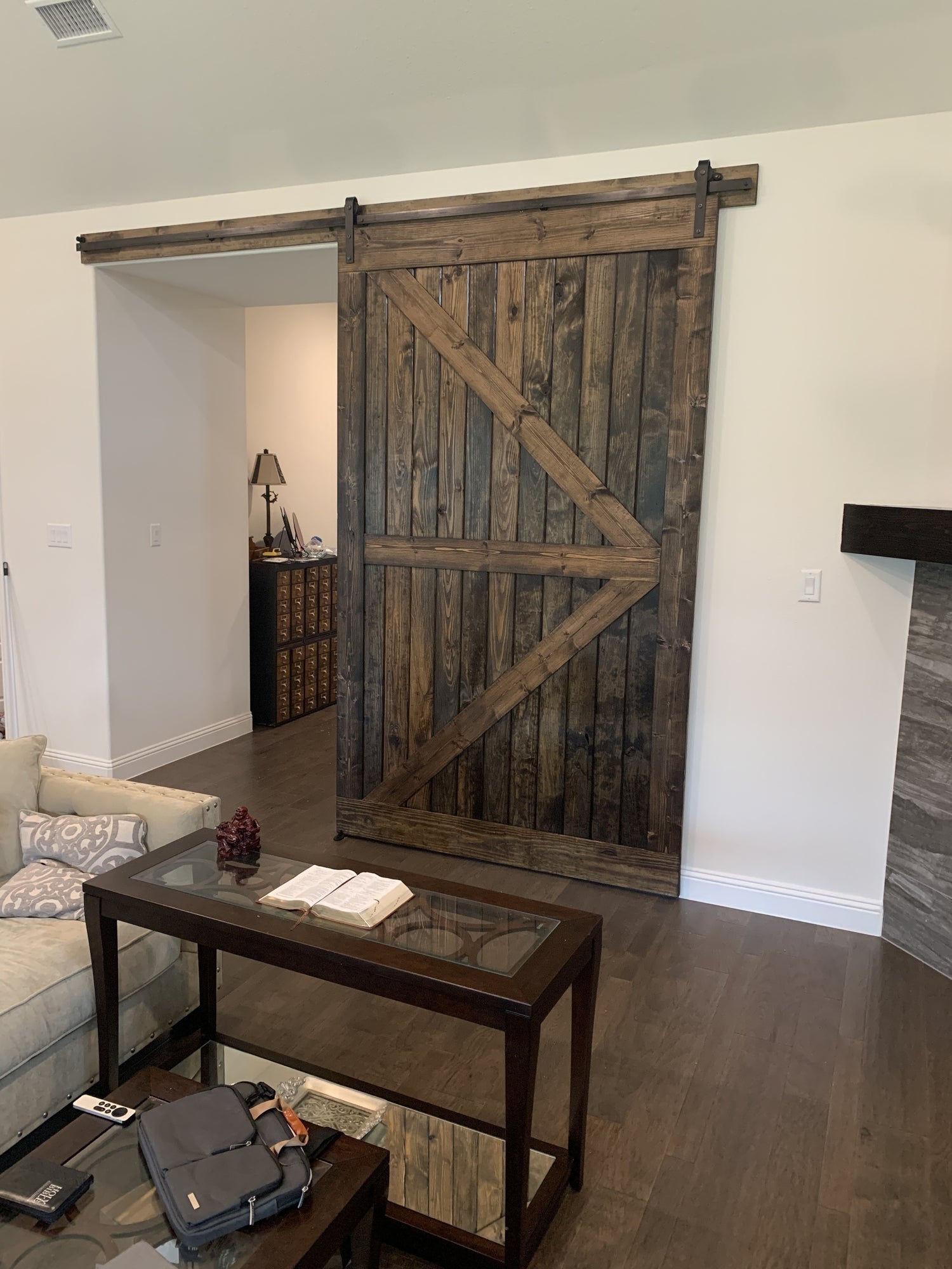 Rustic X-Brace Barn Door with Sliding Hardware