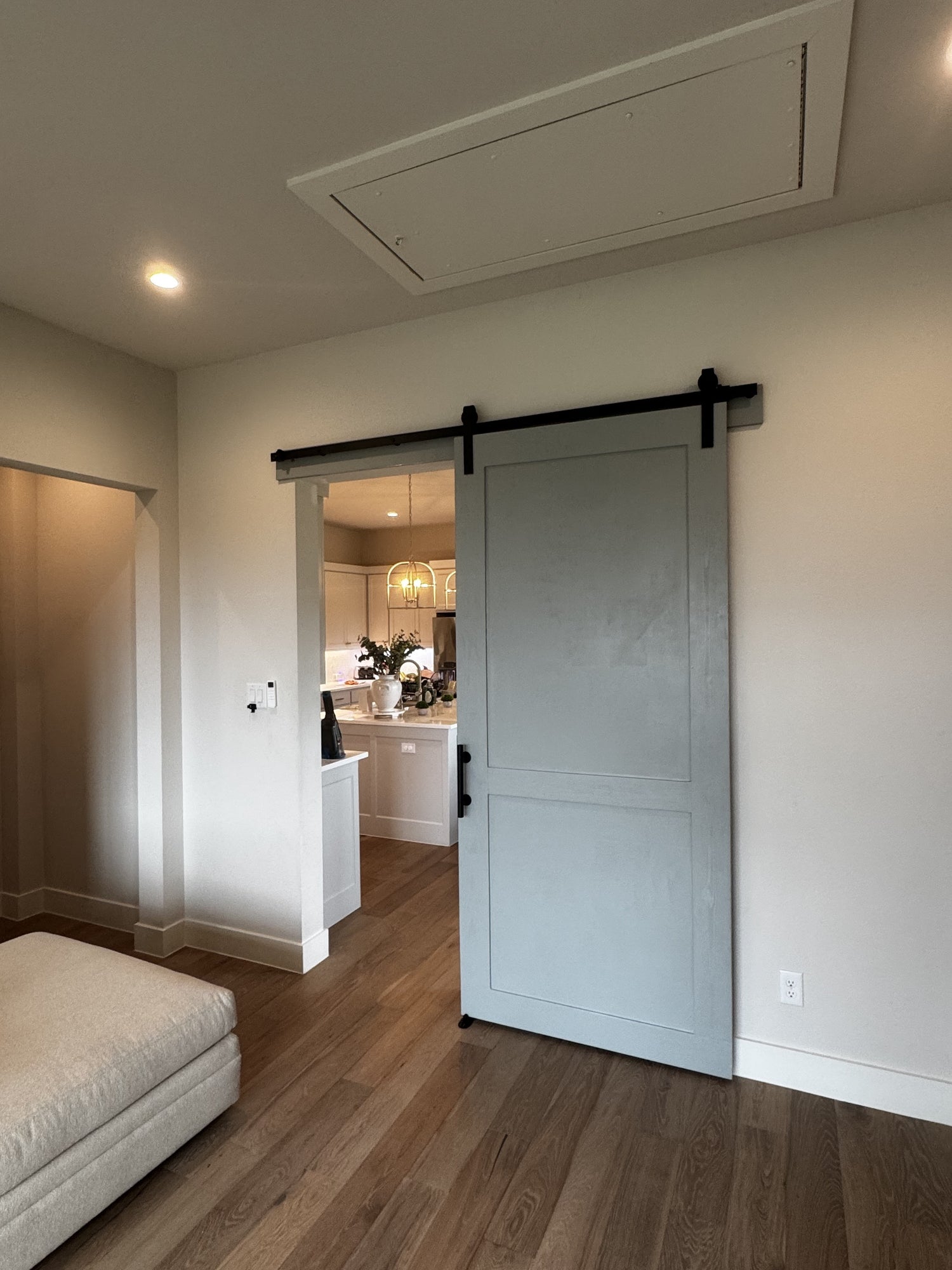 Flat Board Barn Door with Sliding Hardware