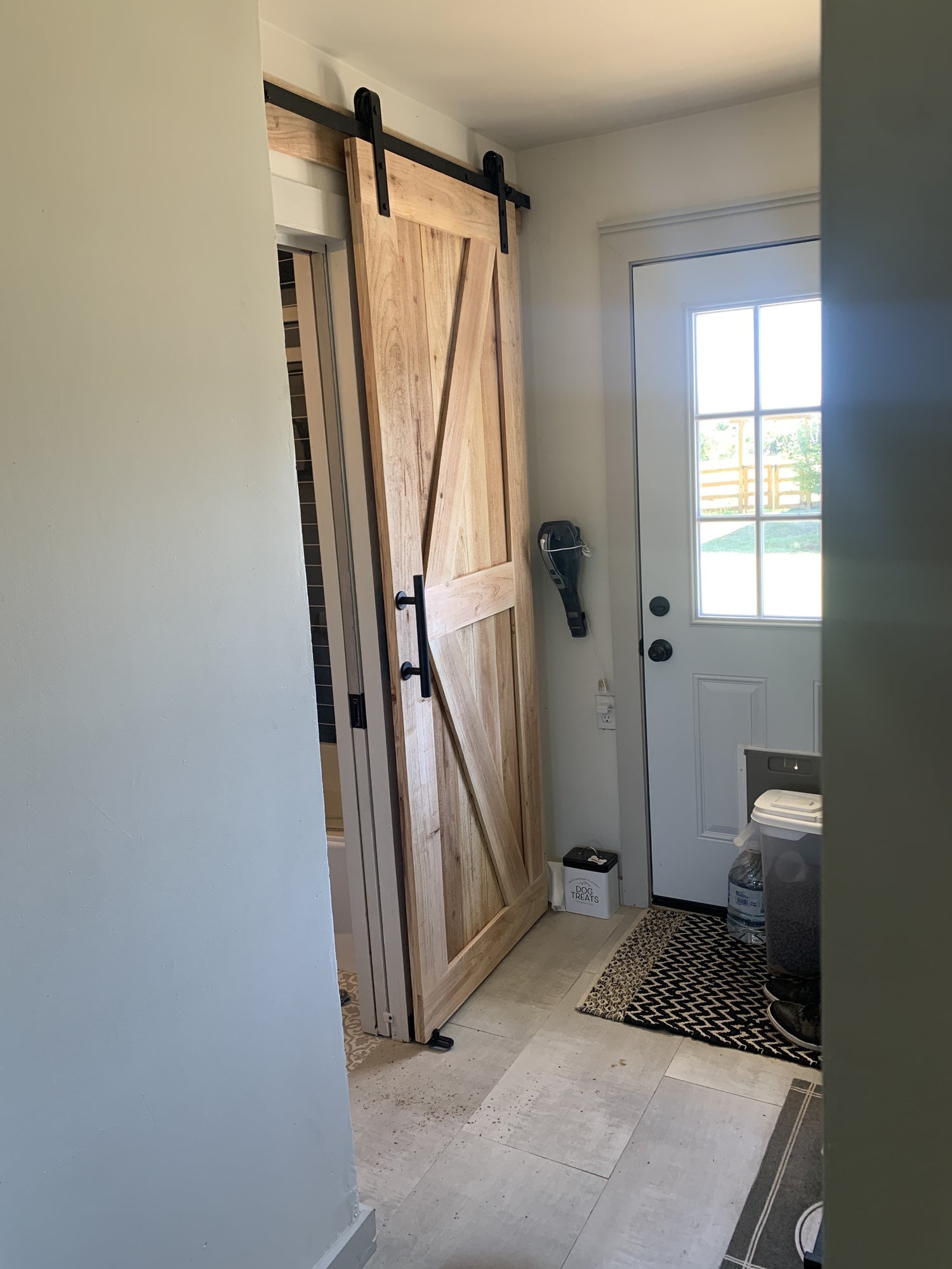 X-Brace Wooden Barn Door with Sliding Hardware