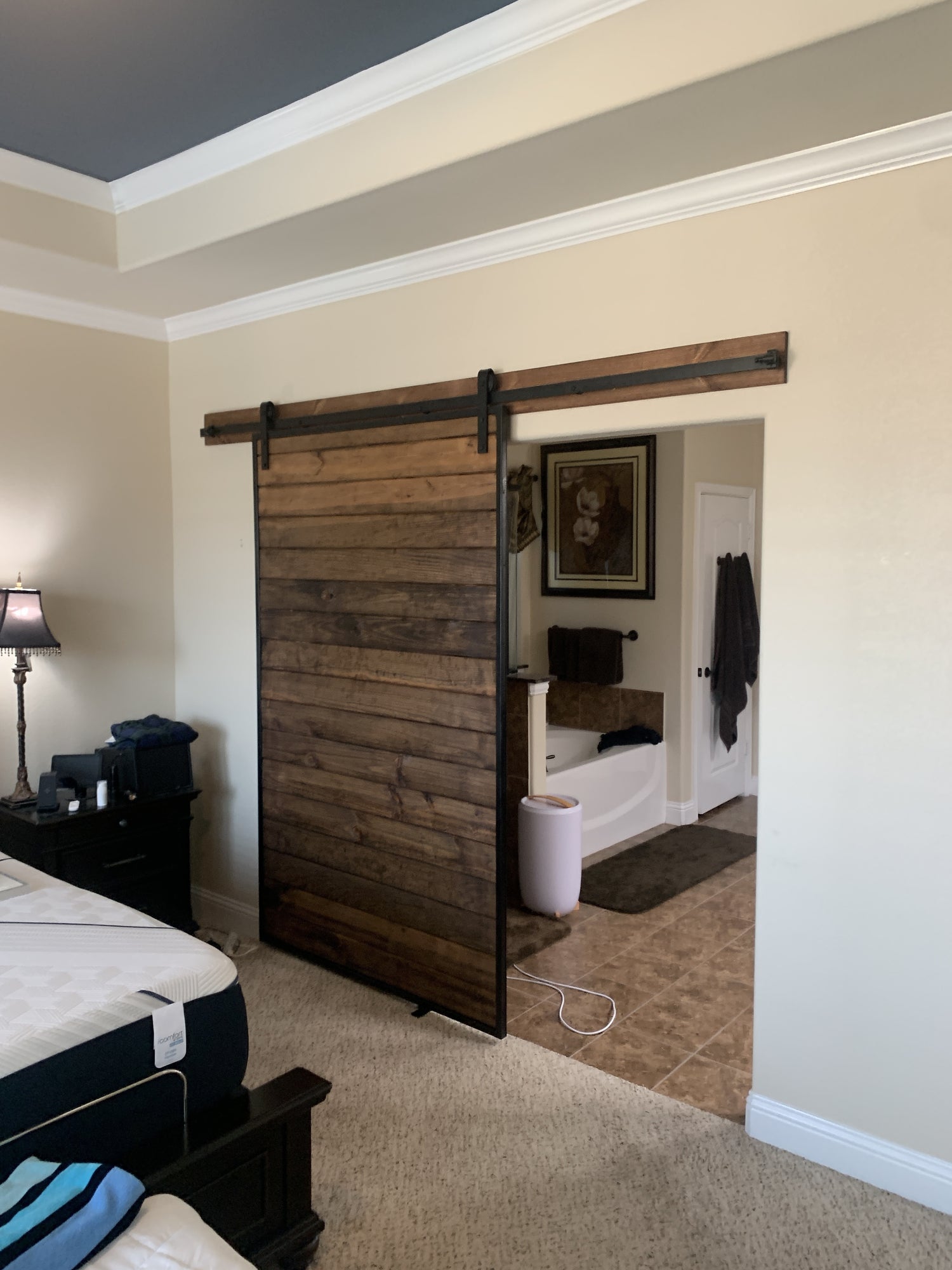 Horizontal Slat Barn Door with Rustic Finish