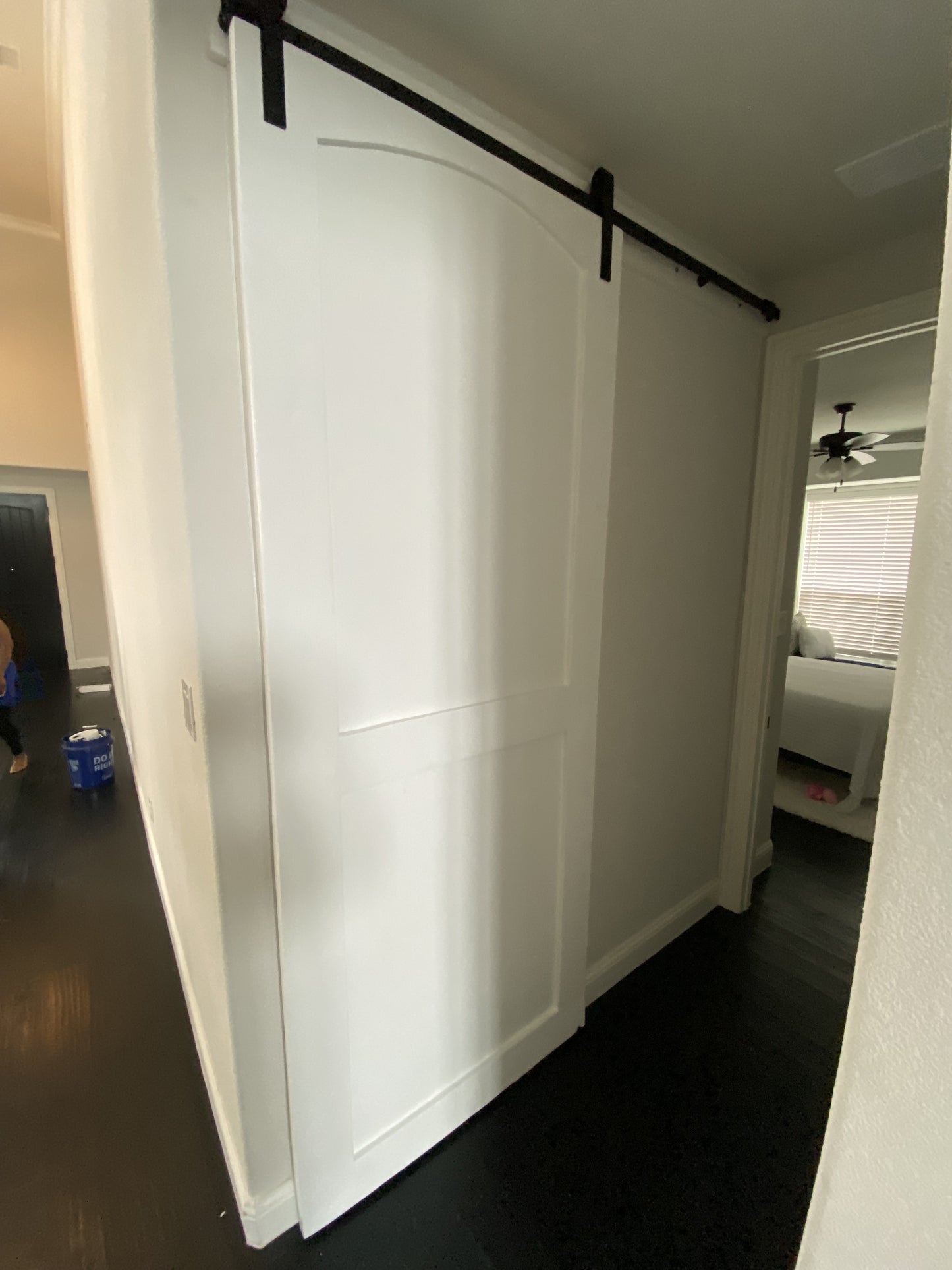 Classic Flat Barn Door with Black Hardware