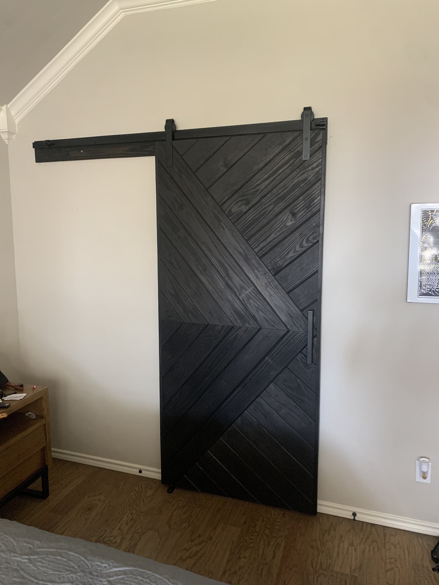 Geometric Barn Door with Chevron Design