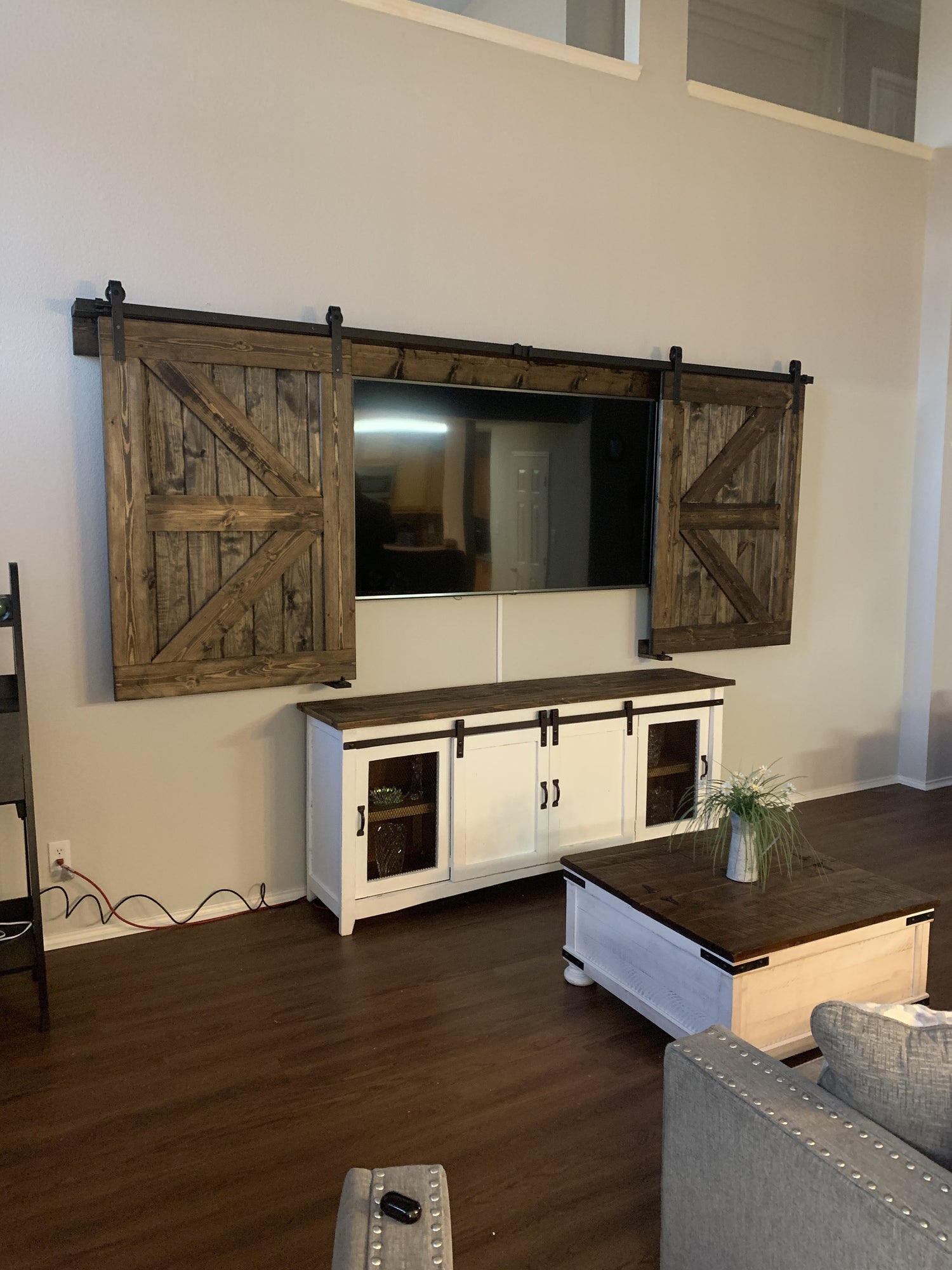 Rustic X-Brace Sliding Barn Door System