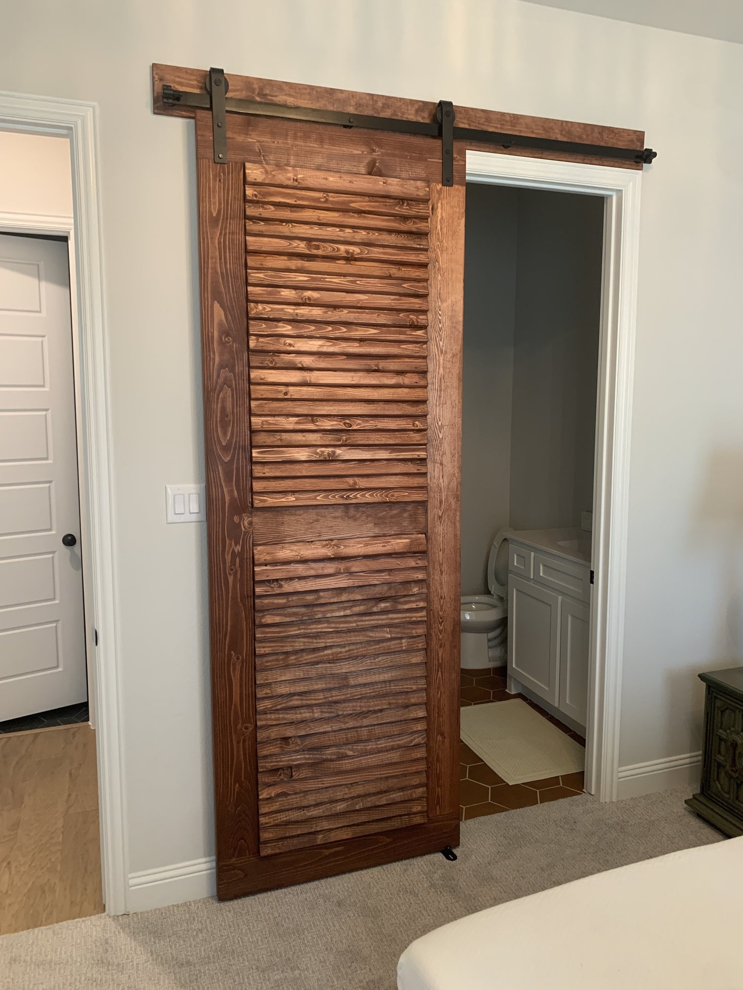 Horizontal Slat Barn Door with Sliding Hardware