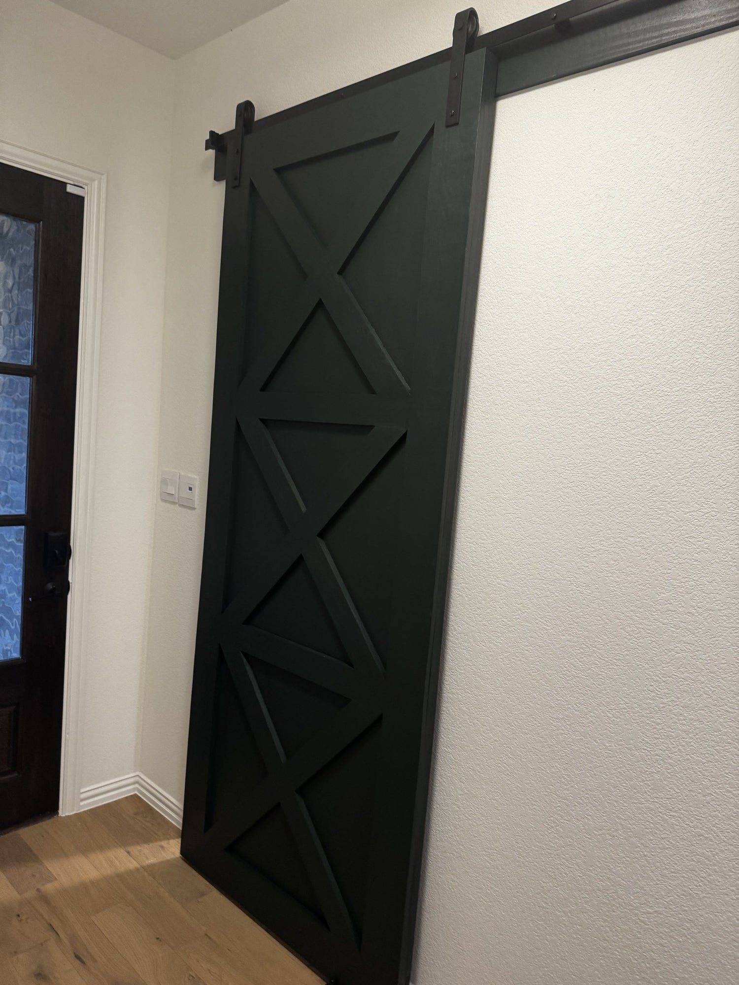 X-Brace Black Barn Door with Slide Mounting Hardware