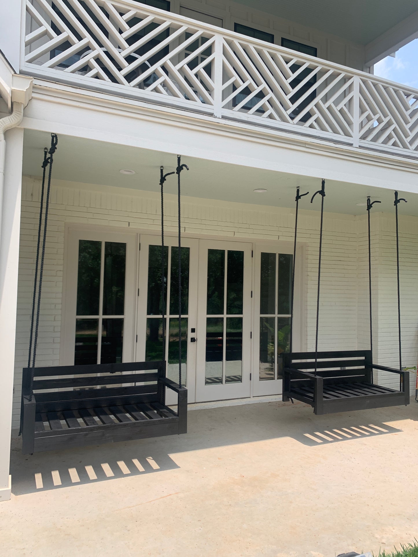 Crib Size Horizontal Slat Porch Swing