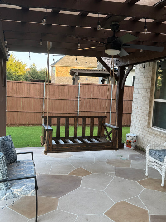 Crib Size X-Brace Porch Swing with Rope