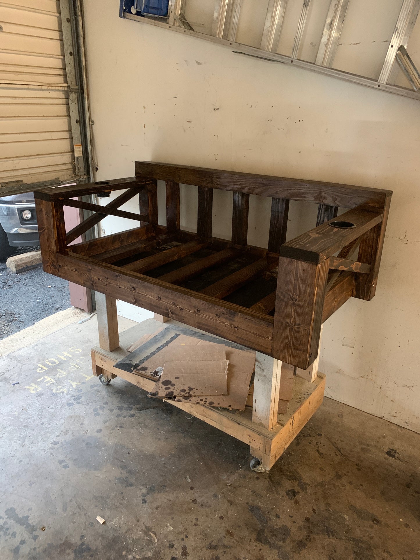 Crib Size X-Brace Porch Swing with Cup Holders