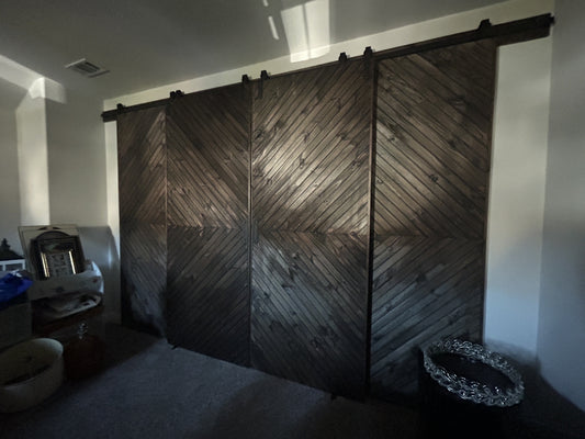 Chevron Pattern Barn Door with Sliding Hardware